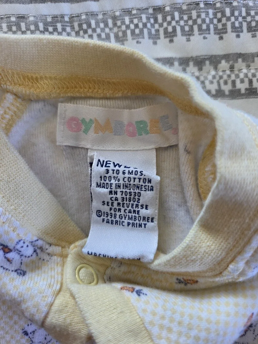 Vintage Gymboree 1998 Bunny Rabbit Bodysuit Newborn